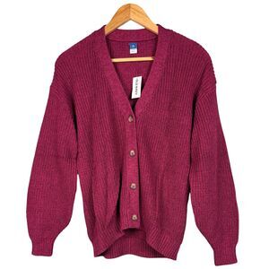 Old Navy Girls Sweater Cardigan Noble Garnet Cocoon Balloon Sleeves XL (12) New‎
